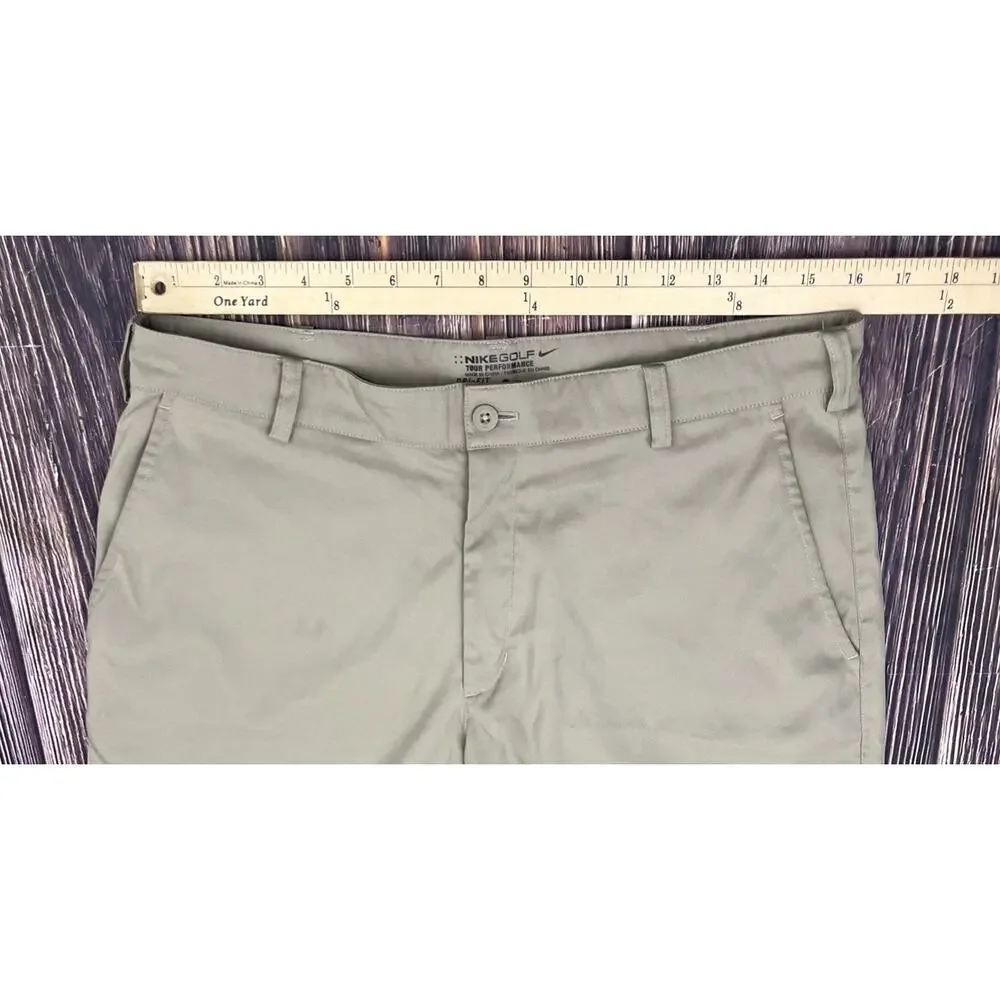Nike Golf Tour Performance Dri-Fit Shorts Mens 32 Beige Chino Pockets